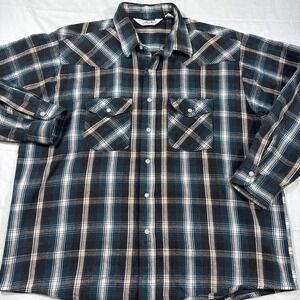 FLANNEL SHIRT HEAVY BLANKET SHACKET MENS XL VTG DAKOTA 5 Brother  Pearl Snap USA